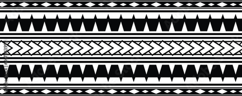 Polynesian tattoo tribal band design. Samoan tattoo tribal border.