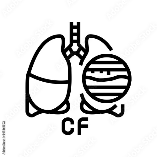 cystic fibrosis disease line icon vector. cystic fibrosis disease sign. isolated contour symbol black illustration