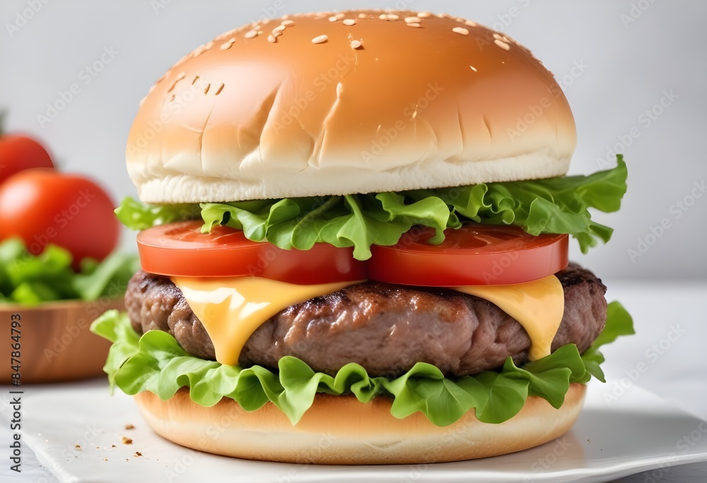 Photo of delicious hamburger isolated on white background Photo of delicious hamburger isolated on white background