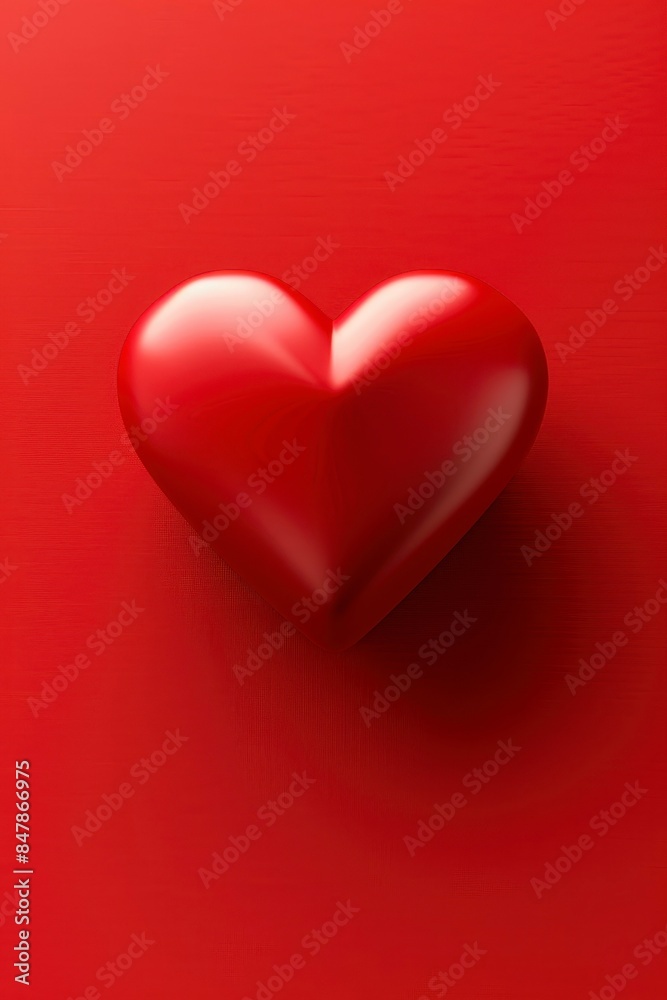a shiny red heart shape on red background a shiny red heart shape on red background