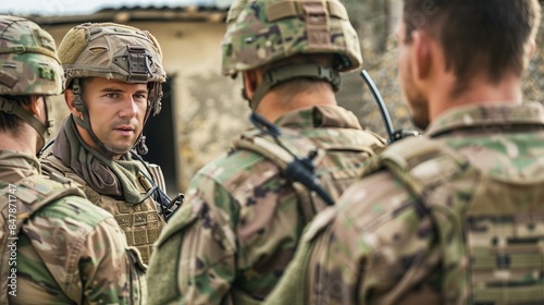Soldier on Deployment: While on deployment, a soldier communicates with fellow soldiers, coordinating their actions and sharing critical information to complete the mission successfully 
