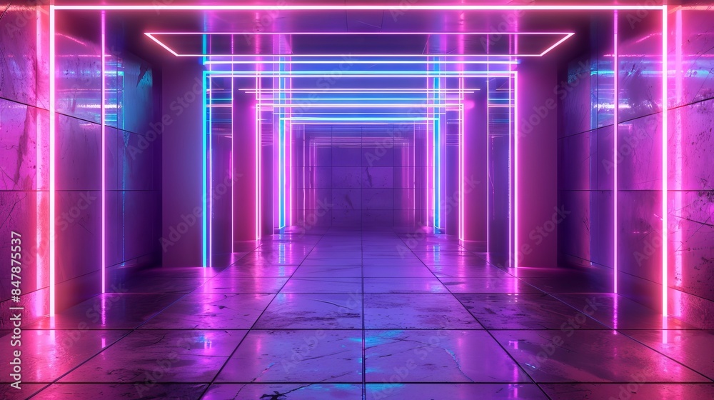 Neon style wall background Neon style wall background