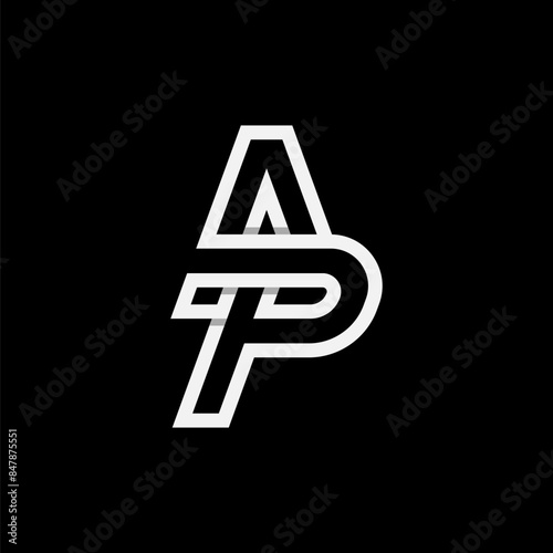 Letter AP or PA Logo, Monogram Logo letter A with P combination, design logo template, vector illustration