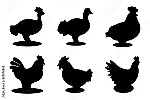 Simple chicken illustration design set