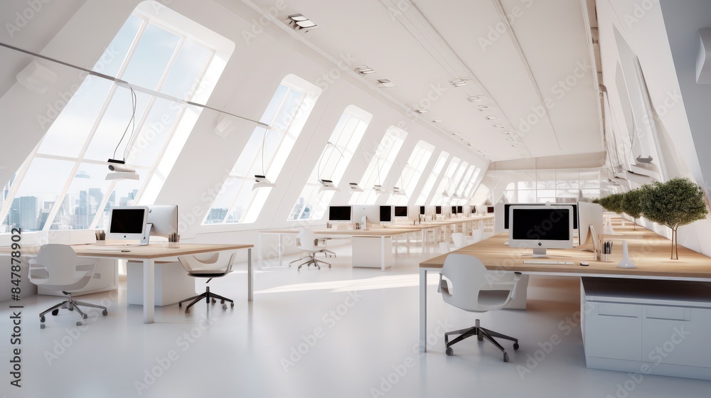 Modern , white , clean , co working space Modern , white , clean , co working space