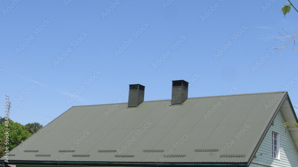 metal profile. roofing. replacement of coating for the house. roof repair metal profile. roofing. replacement of coating for the house. roof repair
