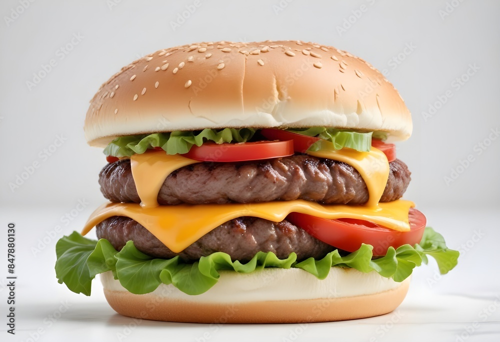 Photo of delicious hamburger isolated on white background Photo of delicious hamburger isolated on white background