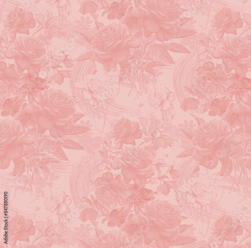 pink background with flowers