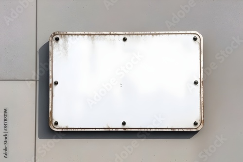 an image of an isolated blank metal sign suitable for mockups, mockup, mock up, Template, Placeholder, Empty, Display, Board, Plate, Surface, Rectangle, Design, Concept, Object, Model, Frame 