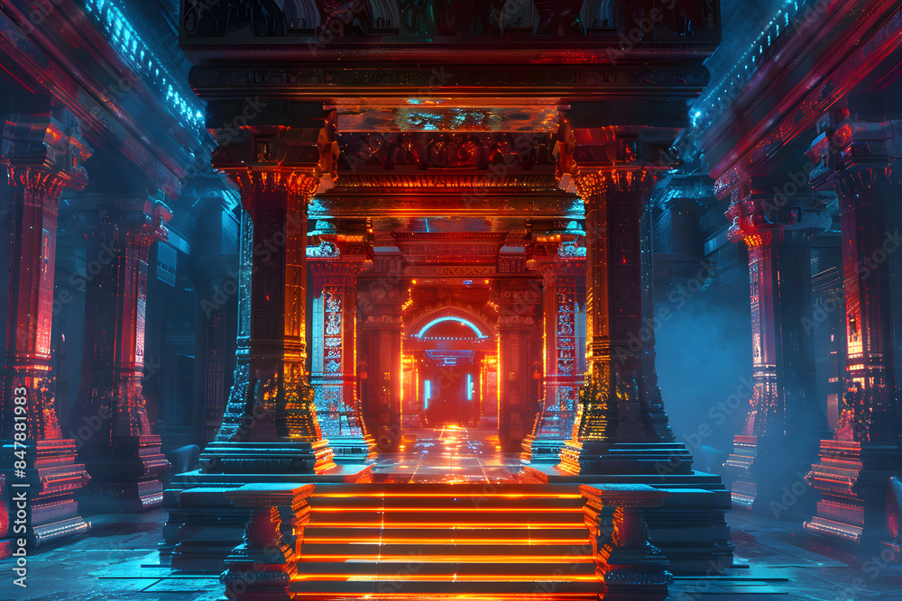 Obraz premium Majestic afterlife entrance.Gates of heaven entrance to meeting God. 