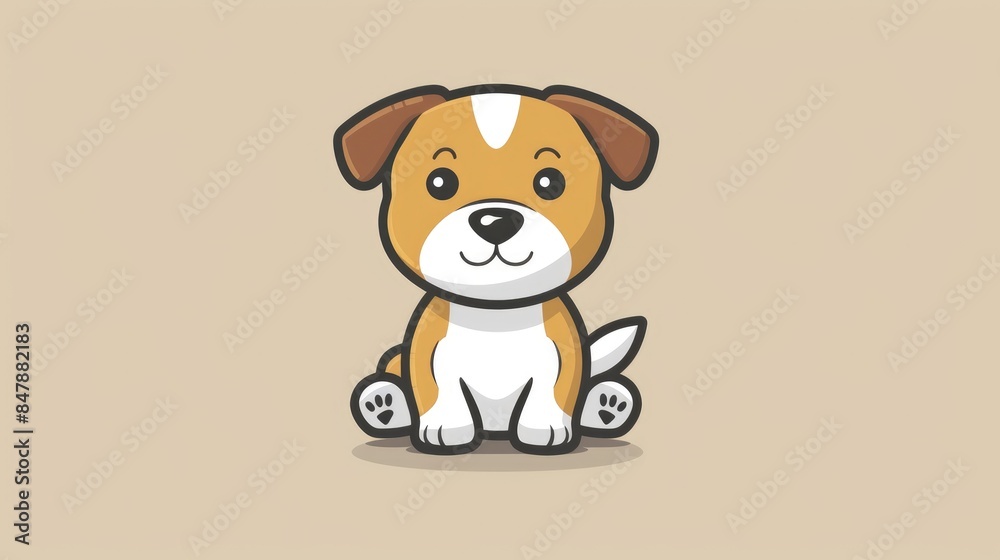 Obraz premium Check out this adorable 2d illustration design featuring an isolated icon of a cute dog