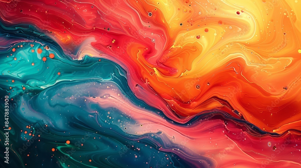 Vivid And Colorful Abstract Painting With A Bright Gradient Of Red, Orange, Yellow, Green, Blue, And Purple. Vivid And Colorful Abstract Painting With A Bright Gradient Of Red, Orange, Yellow, Green, Blue, And Purple.