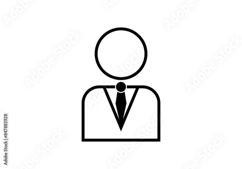 Icono negro de empresario con corbata