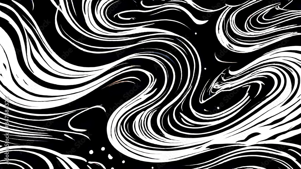Fototapeta premium Twirling Symphony: Abstract Swirls in a Seamless Dance