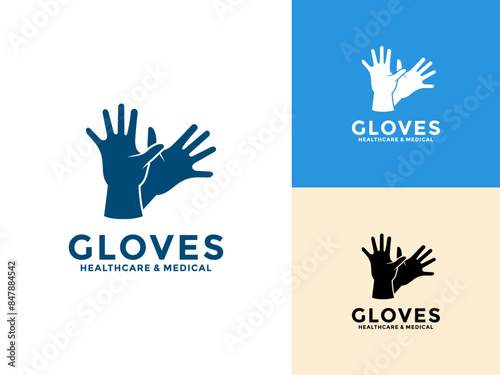 Medical gloves vector illustration, Medical Gloves logo Icon, gloves for protection against viruses from first aid kit