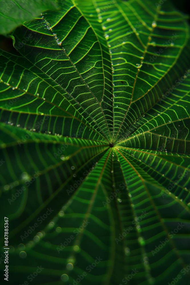 floral geometry, green leaves with water droplets, like a spider web made from veins into the center, sacred geometry, jungle mood, rainforest, photorealistic // ai-generated floral geometry, green leaves with water droplets, like a spider web made from veins into the center, sacred geometry, jungle mood, rainforest, photorealistic // ai-generated