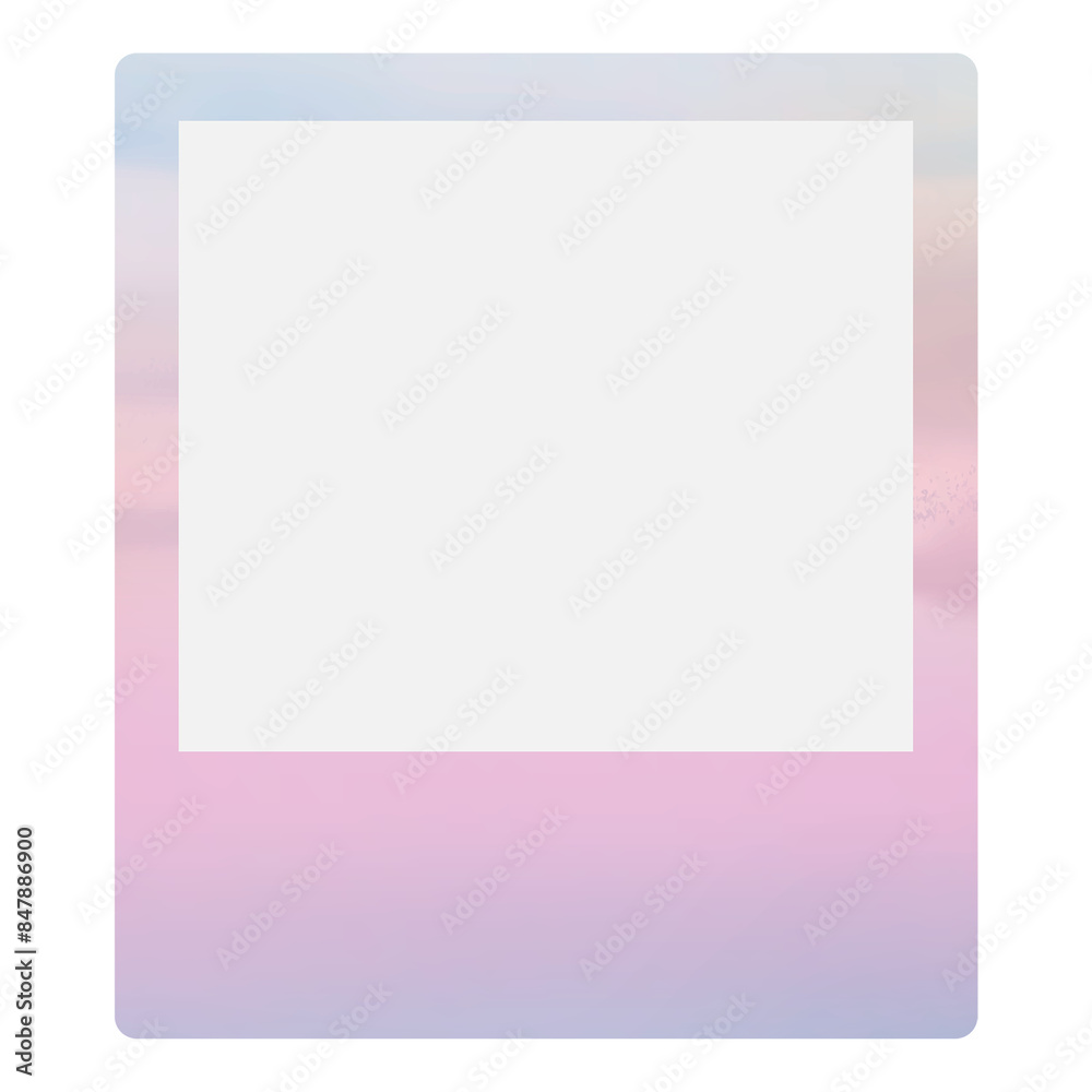 Pastel png instant photo frame, transparent background