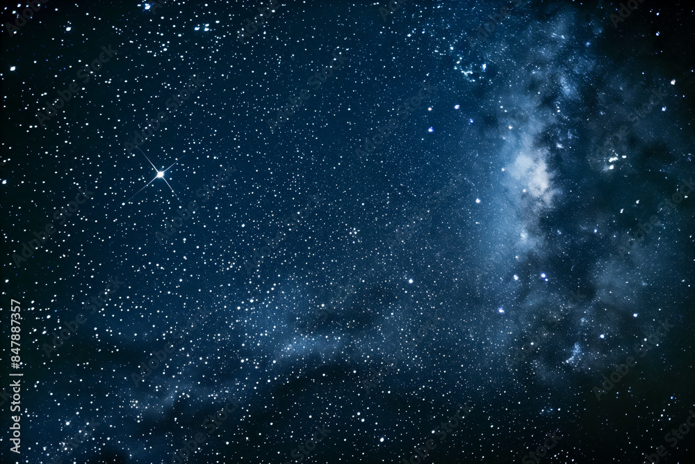 Obraz premium Birthday card featuring a starry night sky filled with constellations and shooting stars