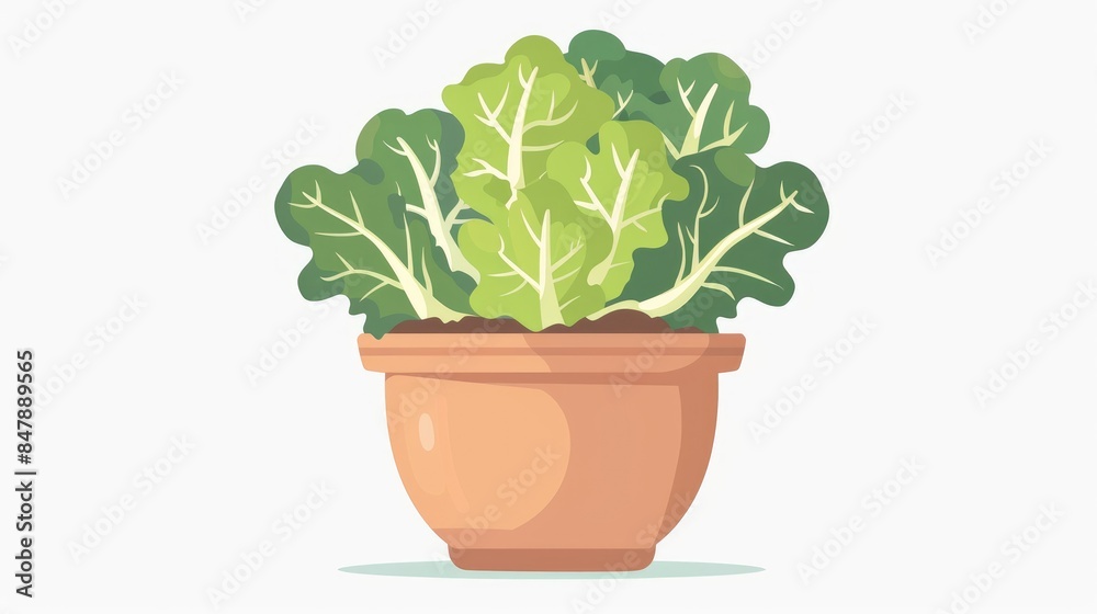 Fototapeta premium Isolated white background web design of cabbage ground pot icon