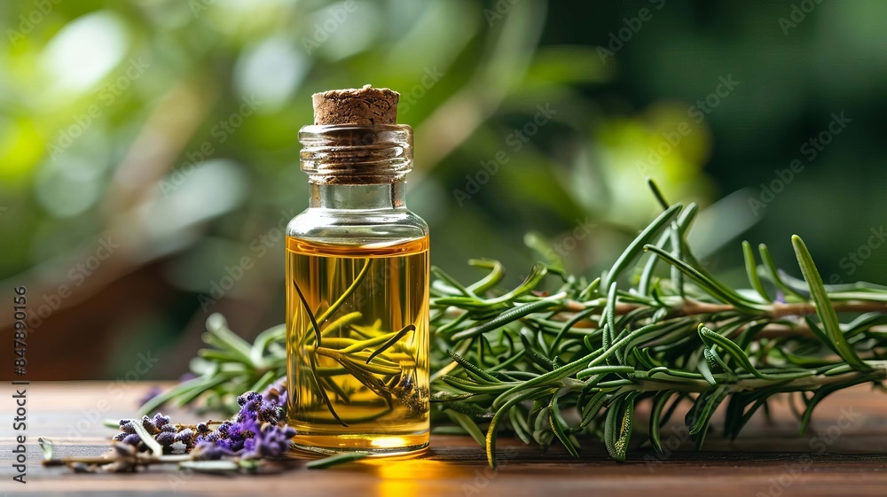 Rosemary oil extract. selective focus. Generative AI, Rosemary oil extract. selective focus. Generative AI,
