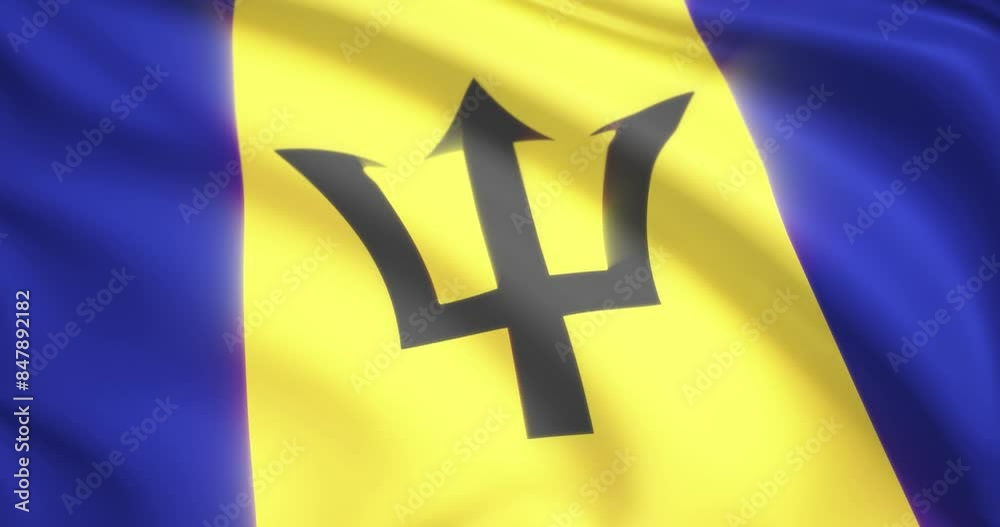 flag of Barbados. Barbados flag background. 4k 60FPS	