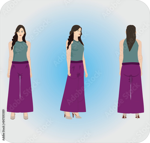 Female Character design || women cartoon character || character for animation || women all view character 