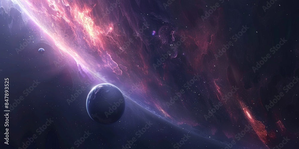 Obraz premium Vast and colorful galaxy with stars and planets, capturing the beauty and mystery of outer space.