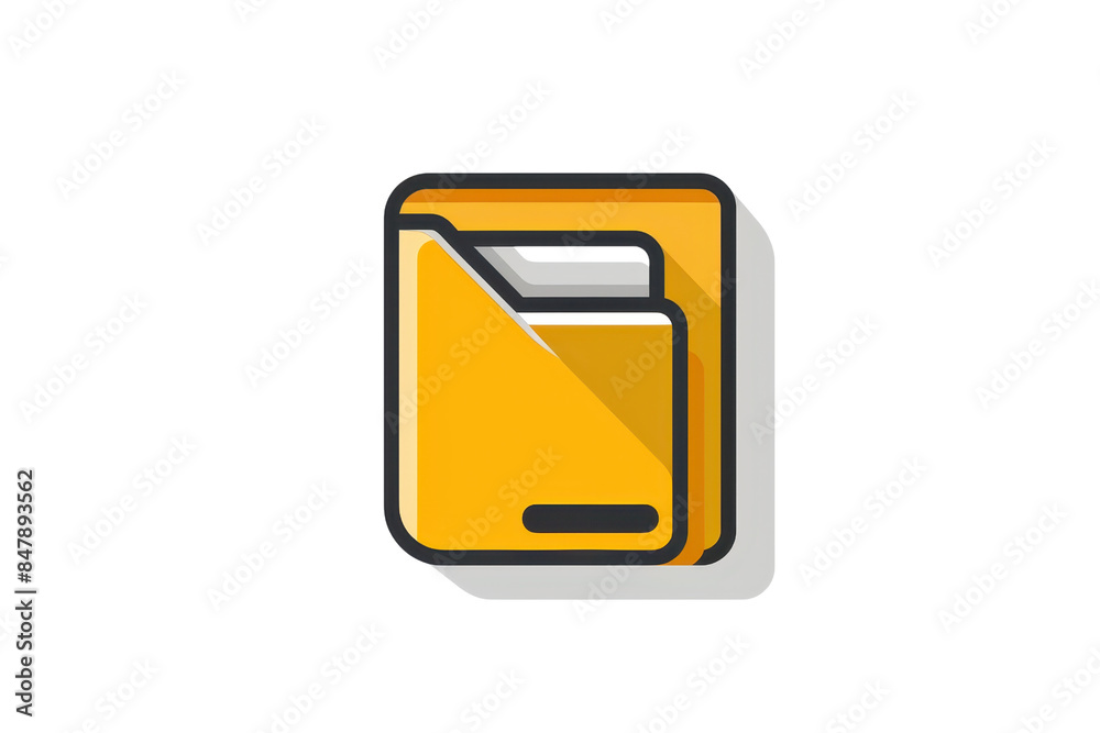Illustration of a stylized yellow file icon with a shadow effect, representing documentation or organization. Illustration of a stylized yellow file icon with a shadow effect, representing documentation or organization.