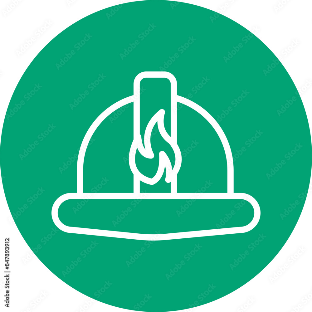 Fototapeta premium Helmet line circle icon