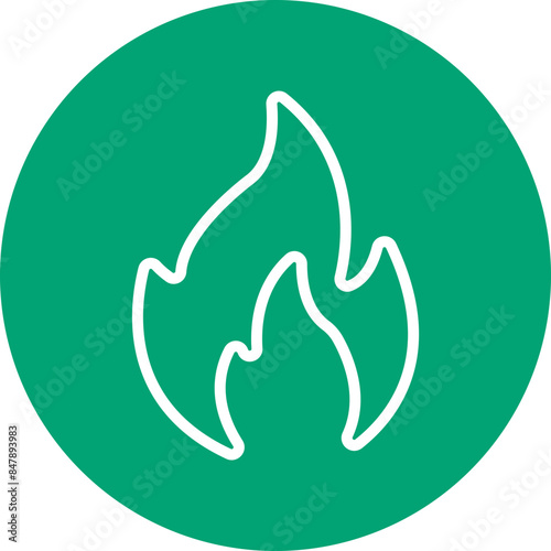 Fire line circle icon