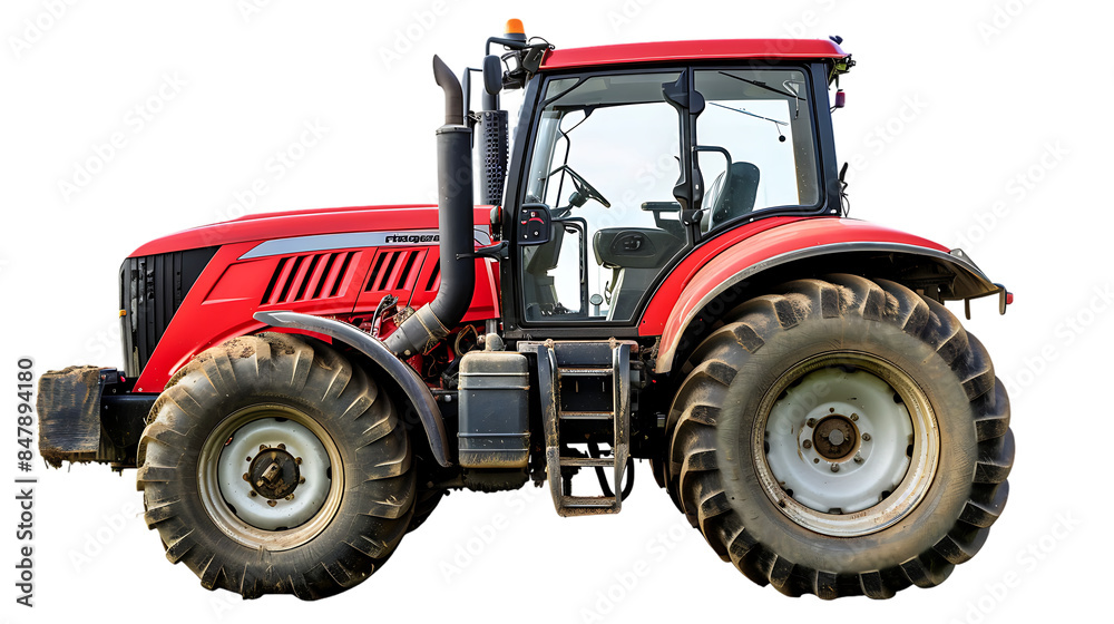 Obraz premium Small agricultural tractor isolated on transparent background