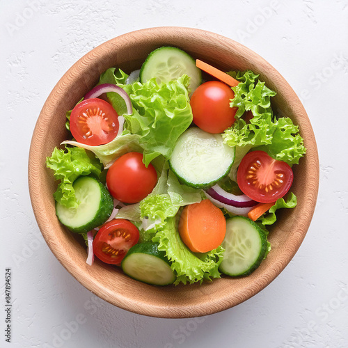 真俯瞰でみた野菜サラダ