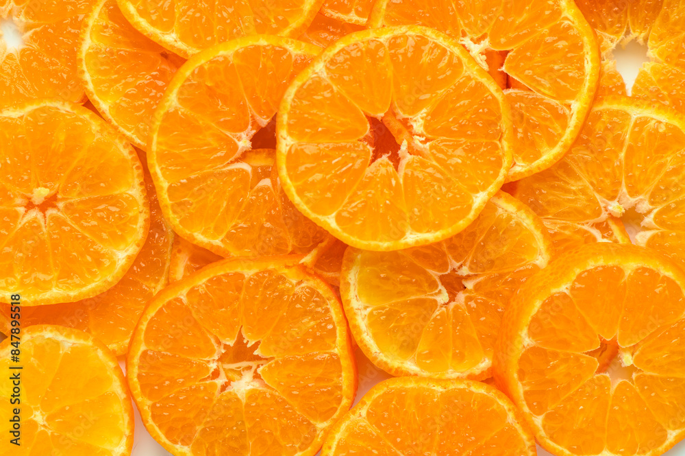 Texture of sweet peeled mandarins as background Texture of sweet peeled mandarins as background