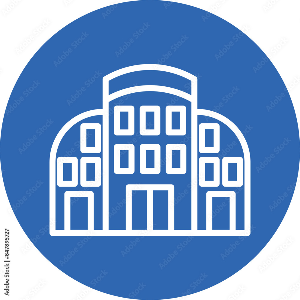 Hotel line circle icon Hotel line circle icon