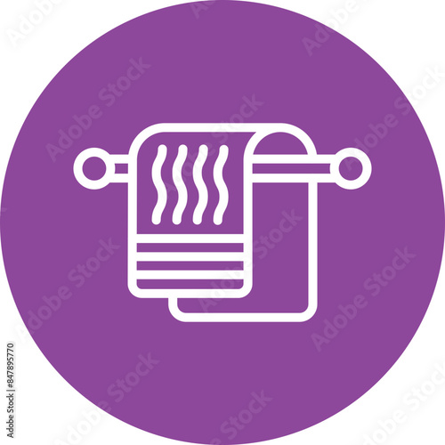 Towel line circle icon