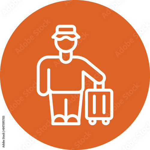 Tourist line circle icon