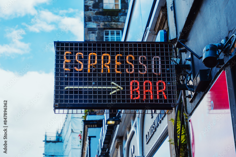 Fototapeta premium Espresso Bar Neon Sign