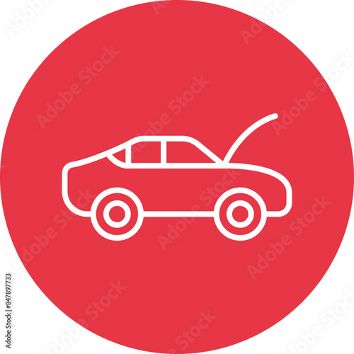 Bonnet line circle icon