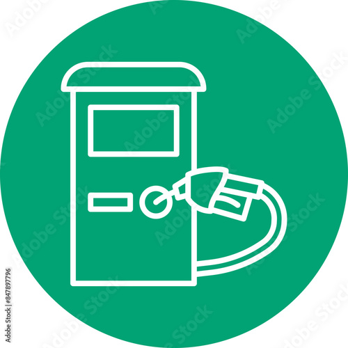 Fuel line circle icon