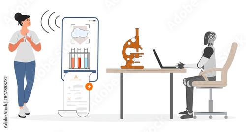 Girl Medical Test Robot Medicine Automated Robotic