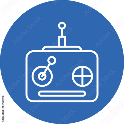 Remote control line circle icon
