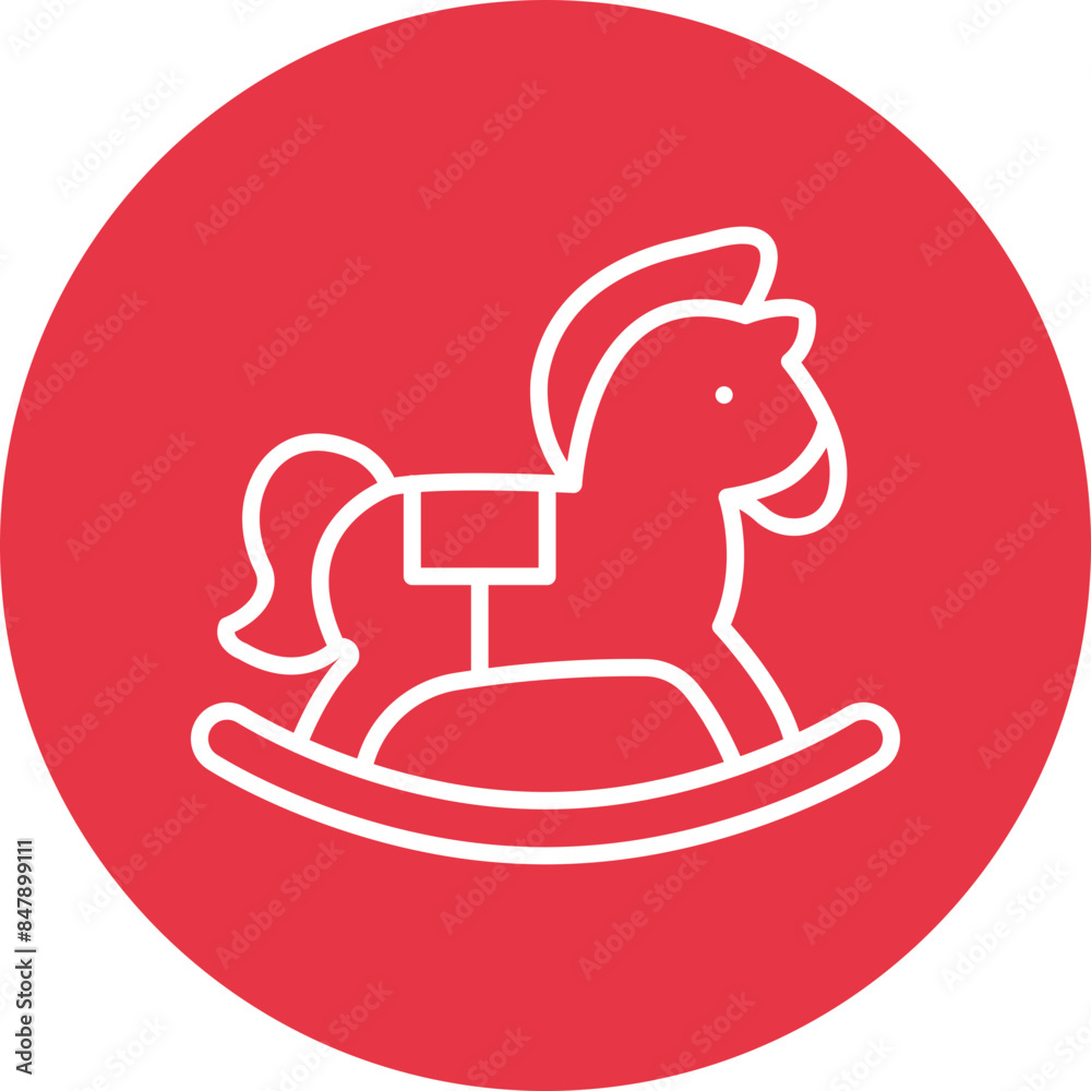 rocking horse line circle icon rocking horse line circle icon