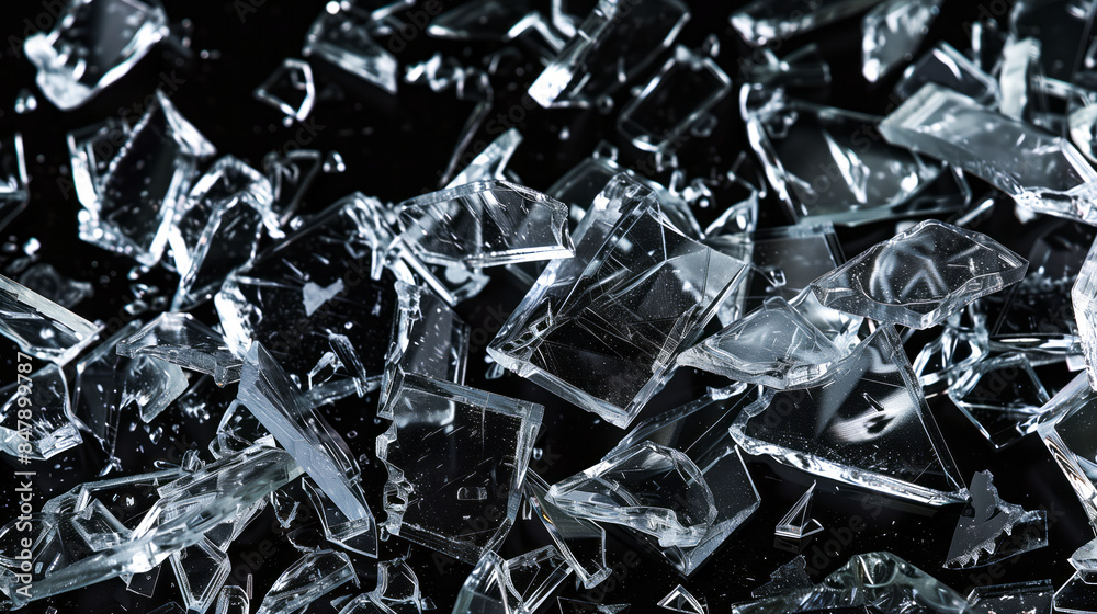 Scattered and isolated broken glass Scattered and isolated broken glass