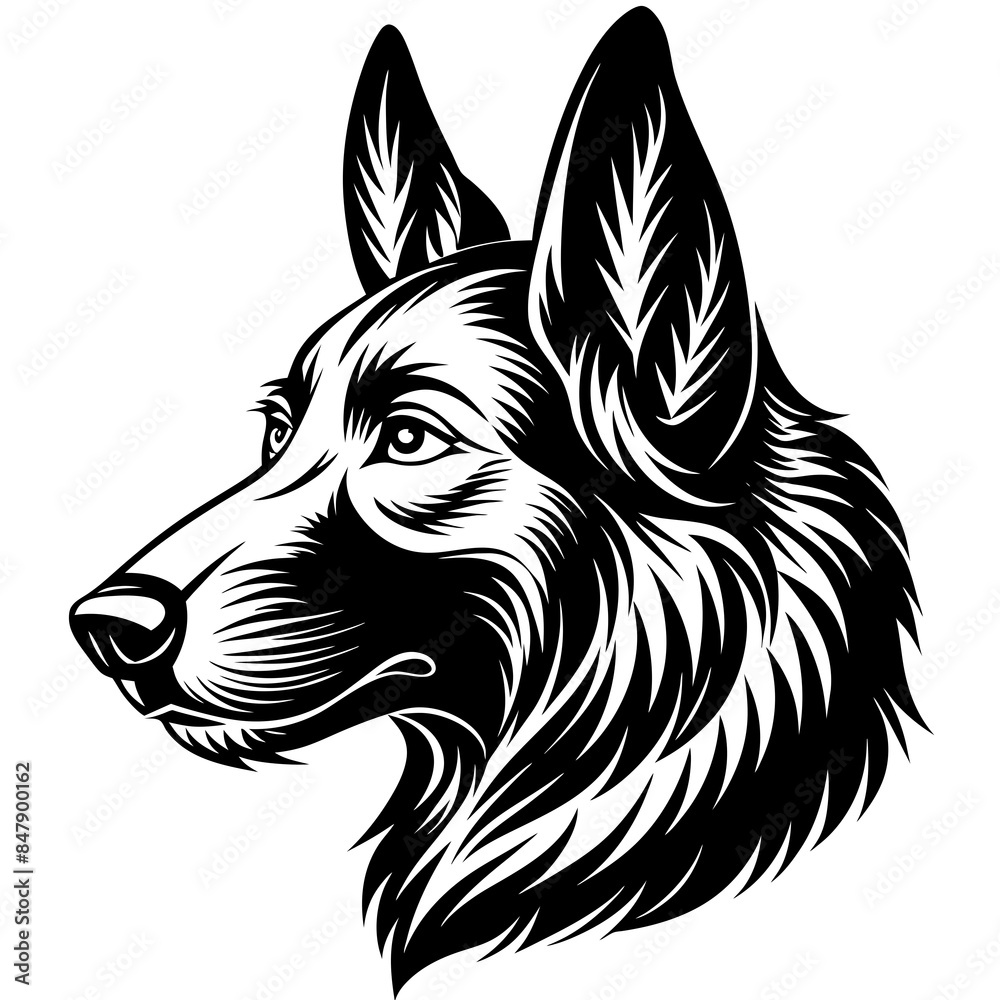 german shepherd head vector silhouette illustration german shepherd head vector silhouette illustration
