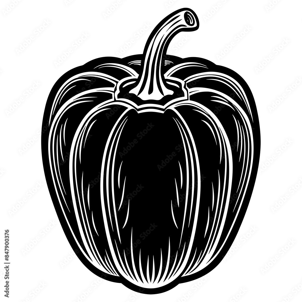 Bell Pepper vector silhouette illustration svg file