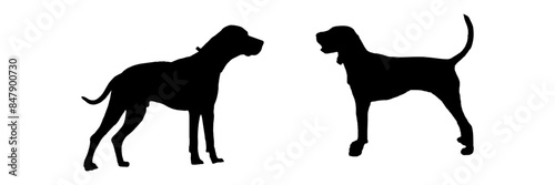 Set dog silhouette set of illustration  background for a pet day © Al