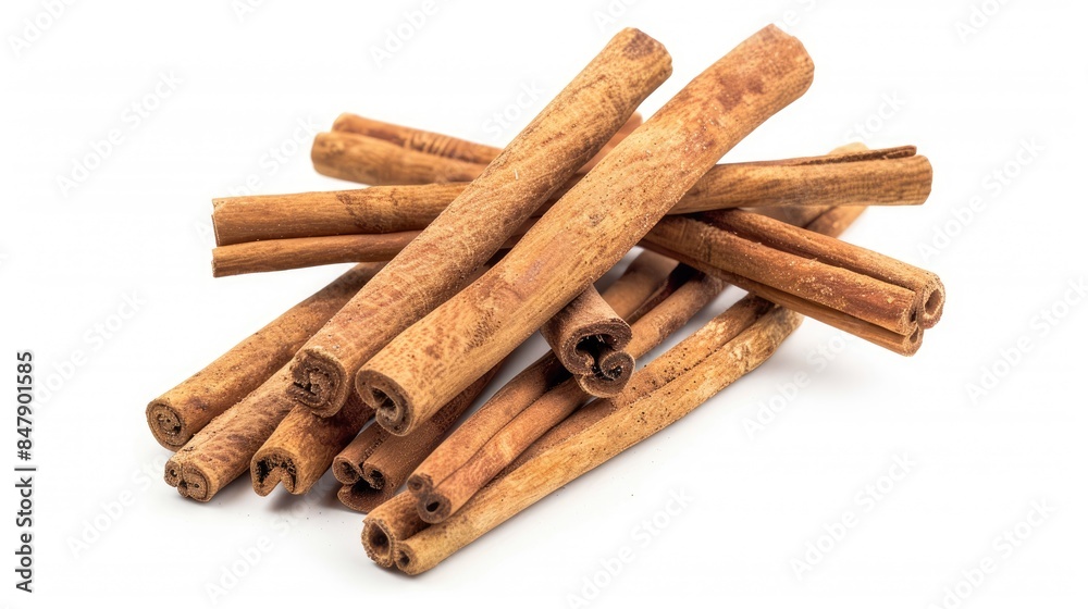 Cinnamon sticks viewed from above without any background Cinnamon sticks viewed from above without any background