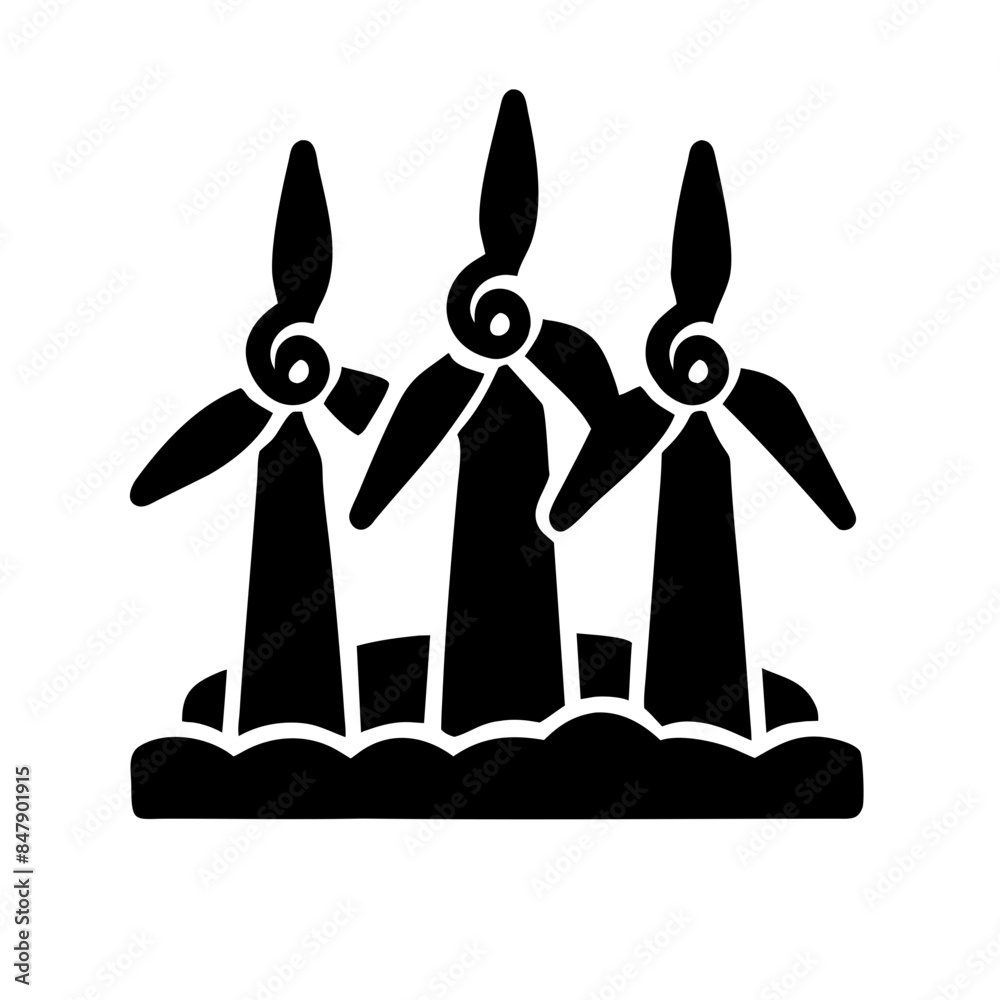 Wind Turbines Icon: Eco-Friendly Symbol for Sustainable Energy Solutions Wind Turbines Icon: Eco-Friendly Symbol for Sustainable Energy Solutions