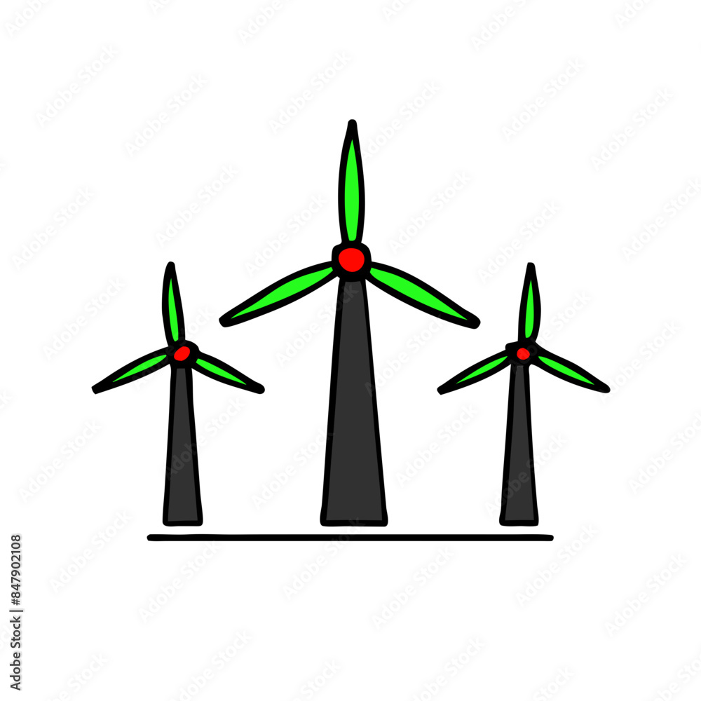 Wind Turbines Icon: Eco-Friendly Symbol for Sustainable Energy Solutions