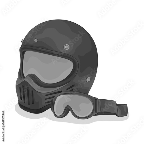 Illustration of motorcycle helmet 